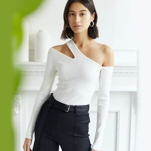 Autumn Cashmere Slash One Shoulder Longsleeve Top